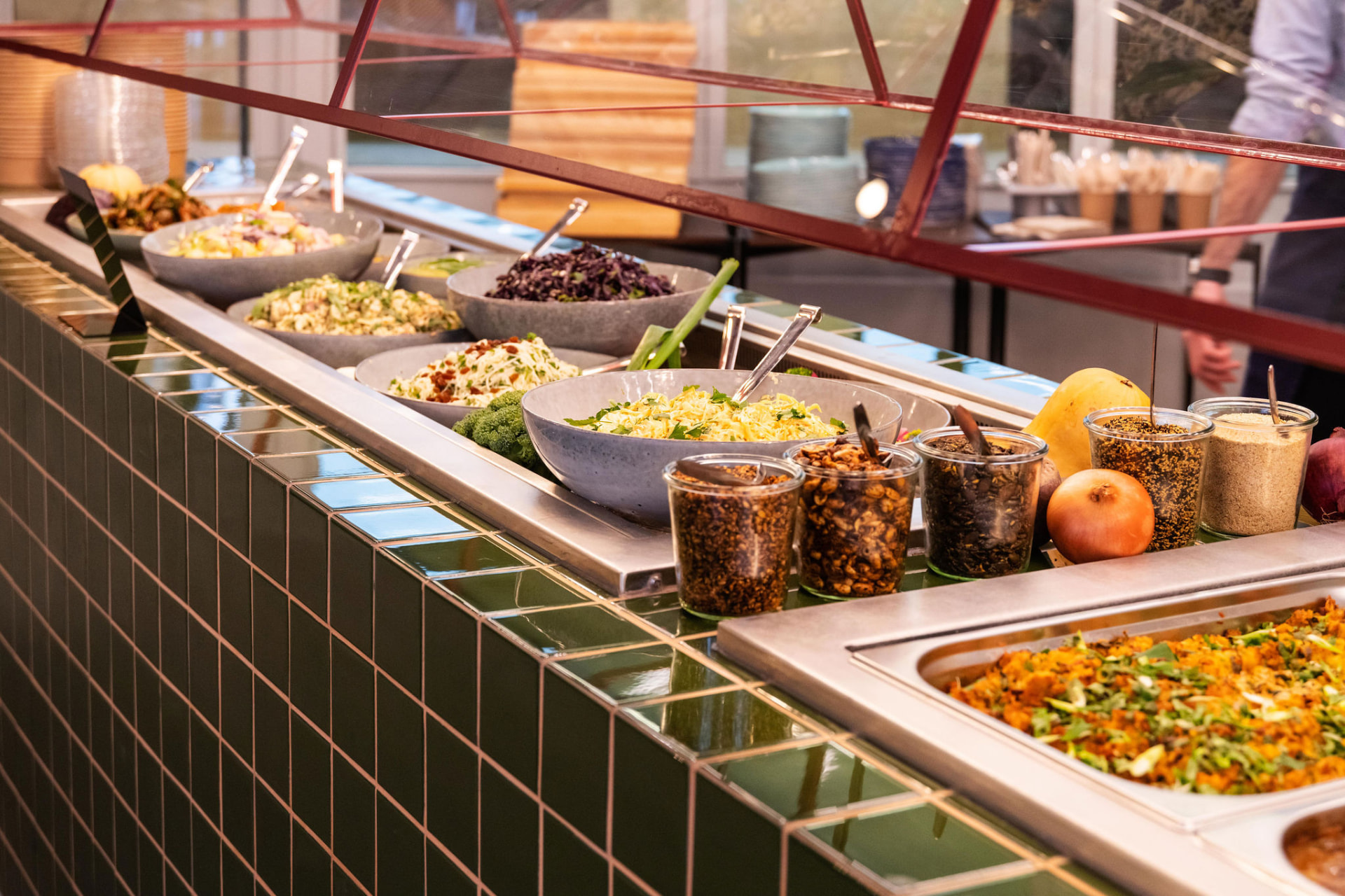 Catering setup in the Silversquare space