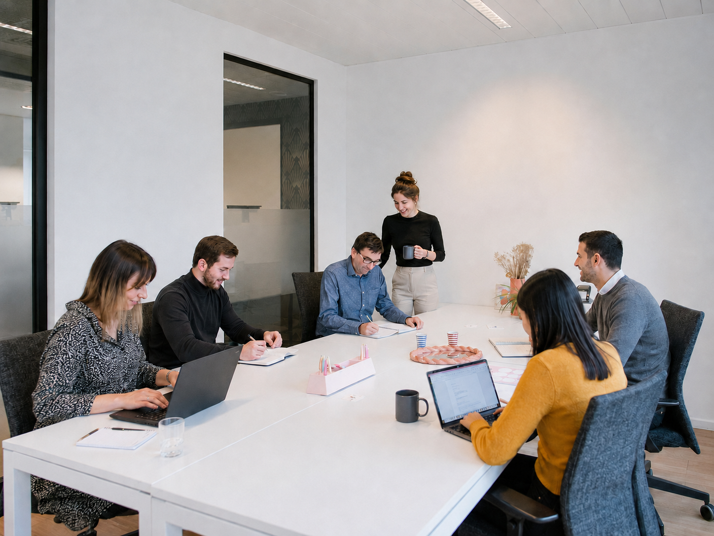 Team working together in a bright Silversquare private office